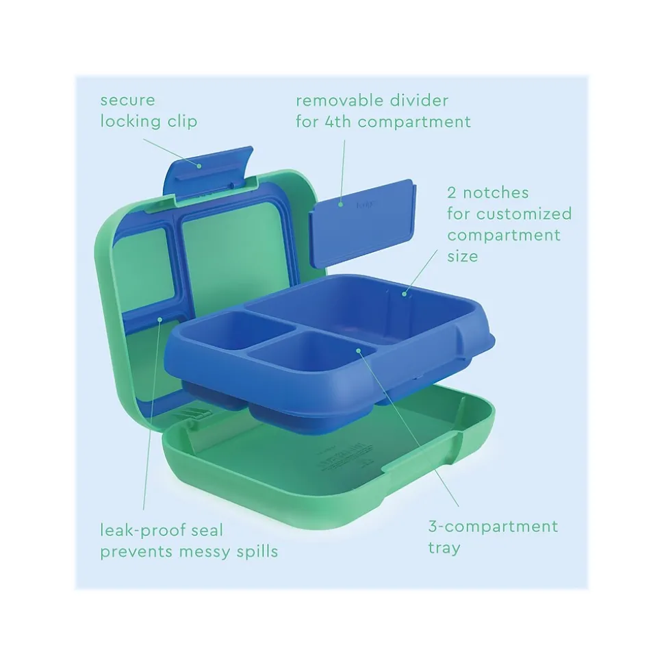 bentgo Pop Lunch Box, Spring Green/Blue (BGOPOP-SG)