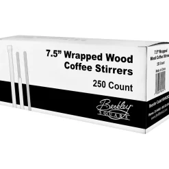 BERK Individually Wooden Stirrer, 250/Box (9041293)