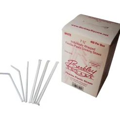 Berkley Square Polypropylene Straws 7.75", White, 400/Box (1245100)