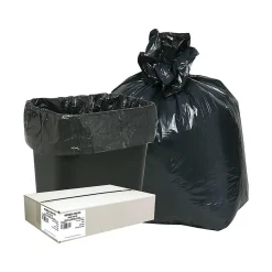 Berry Global Classic 10 Gallon Industrial Trash Bag, 23" x 24", Low Density, 0.6mil, Black, 500 Bags/Box (WEBB24-790139)