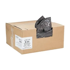 Berry Global Classic 60 Gallon Industrial Trash Bag, 38" x 58", Low Density, 0.9mil, Black, 100 Bags/Box (WEBB60-790196)