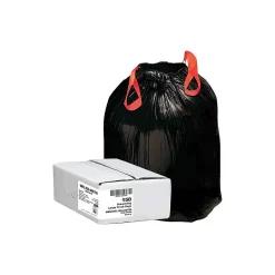 Berry Global Draw 'N Tie 33 Gallon Industrial Trash Bag, 33.5" x 38", Low Density, 1.2mil, Black, 150 Bags/Box (1DTL150)