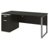 Bestar Aquarius 66" Pedestal Desk, Deep Grey/White (114400-000032)