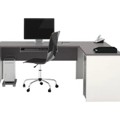 Bestar Connexion 71" L-Shaped Desk, Slate/Sandstone (93880-59)