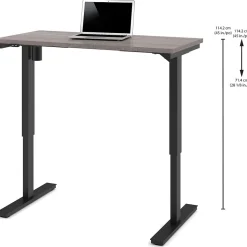 Bestar Pro-Linea 28 - 45'' Electric Height-Adjustable Table, Bark Grey (65857-47)