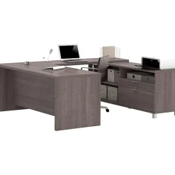 Bestar Pro-Linea U-Desk, Bark Grey (120861-47)