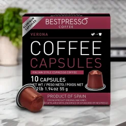 Bestpresso Verona Blend Coffee Nespresso Original Pods, Dark Roast, 10/Box (BST10406)