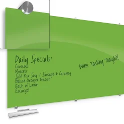 Best-Rite Visionary Colors Magnetic Glass Dry Erase Whiteboard 47.24" x 94.49" Green (83846-Green)