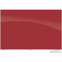 Best-Rite Visionary Colors Magnetic Glass Dry Erase Whiteboard 47.24" x 70.87" Red (83845-Red)