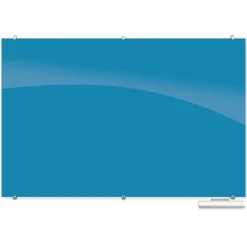 Best-Rite Visionary Colors Magnetic Glass Dry Erase Whiteboard 47.24" x 70.87" Blue (83845-Blue)
