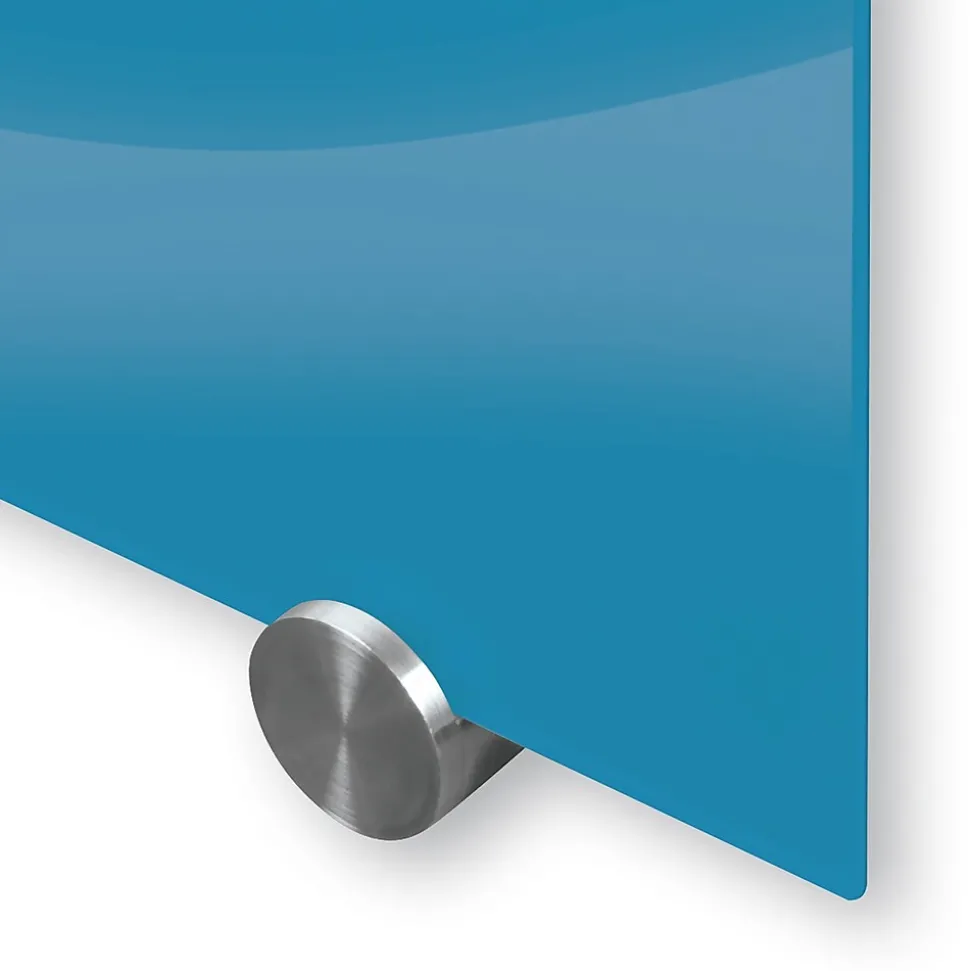 Best-Rite Visionary Colors Magnetic Glass Dry Erase Whiteboard 47.24" x 70.87" Blue (83845-Blue)