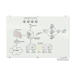 Best-Rite Visionary Glass Dry-Erase Whiteboard, 6' x 4' (83845)