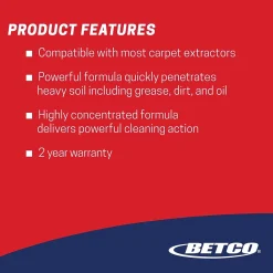Betco FiberPRO Es-Steam Carpet Cleaner, Country Fresh, 1 gal., 4/Carton (BET4020400)