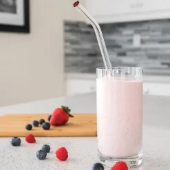 Better Houseware Extra-Wide Glass Straws with Cleaning Brush, 5 Pack, (309)