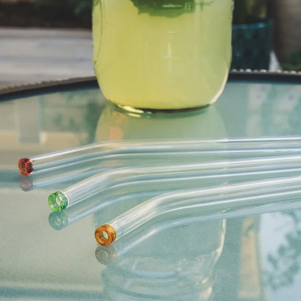 Better Houseware Extra-Wide Glass Straws with Cleaning Brush, 5 Pack, (309)