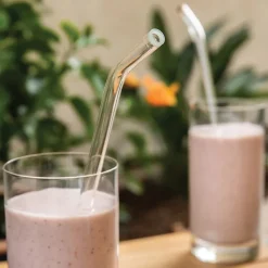 Better Houseware Extra-Wide Glass Straws with Cleaning Brush, 5 Pack, (309)