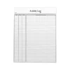 Better Office Activity Log Notepad, 8.5" x 11", Project-Ruled, White/Black, 50 Sheets/Pad (25836)