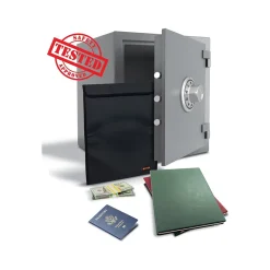 Better Office Fabric Fireproof Document Bag with Protective Flap, Black, 15