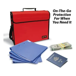 Better Office Fabric Water-Resistant Briefcase, Red (24523)