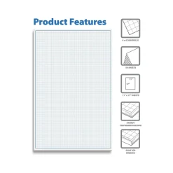 Better Office Graph Pad, 11" x 17", Quad-Ruled, White, 50 Sheets/Pad (25603)