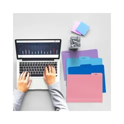 Better Office Heavy-Duty File Folders, 1/3-Cut Tab, Letter Size, Polypropylene, Pastel Rainbow, 12/Pack (89023-12PK)