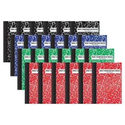 Better Office Mini Composition Notebooks, 3.25" x 4.5", Narrow Ruled, 80 Sheets, Assorted Colors, 24/Pack (25524-24PK)