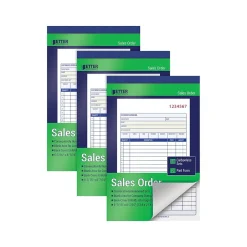Better Office 2-Part Carbonless Sales Order Book, 5.44" x 8.44", 50 Sets/Book, 3 Books/Pack (66103-3PK)
