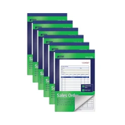 Better Office 2-Part Carbonless Sales Order Book, 5.44" x 8.44", 50 Sets/Book, 6 Books/Pack (66106-6PK)