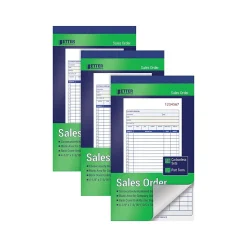 Better Office 2-Part Carbonless Sales Order Book, 4.13" x 7.19", 50 Sets/Book, 3 Books/Pack (66003-3PK)
