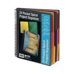 Better Office 24-Pocket Poly Project Folder, Multicolor (36900)