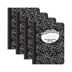 Better Office 1-Subject Composition Notebooks, 7.5" x 9.75", College Ruled, 100 Sheets, Black, 12/Pack (25312-12PK)