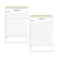 Better Office To-Do List Notepad, 5.5" x 8.5", Ruled, White, 50 Sheets/Pad, 2 Pads/Pack (25824-2PK)
