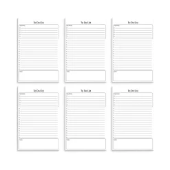Better Office To-Do List Notepad, 5.5" x 8.5", Ruled, White, 50 Sheets/Pad, 6 Pads/Pack (25835-6PK)
