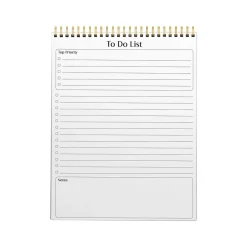 Better Office To-Do List Notepad, 8.5" x 11", Project-Ruled, White/Black, 50 Sheets/Pad (25822)