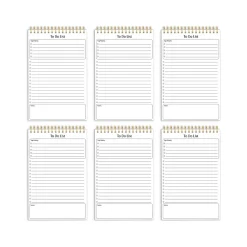 Better Office To-Do List Notepad, 5.5" x 8.5", Ruled, White, 50 Sheets/Pad, 6 Pads/Pack (25825-6PK)