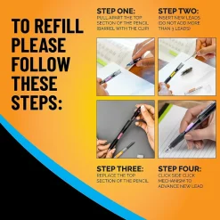 BIC Break Resistant Mechanical Pencil Lead and Eraser Refills, 12/Pack (LMV7PR42-AST)