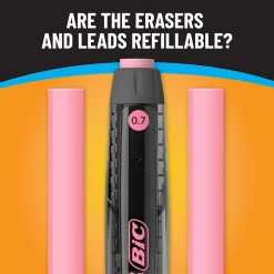 BIC Break-Resistant Mechanical Pencils, 0.7mm, #2 Medium Lead, 4/Pack (MV7PRP4-BLK)