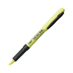 BIC Brite Liner Grip Stick Highlighters, Chisel, Yellow, Dozen (31255)