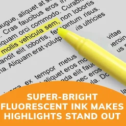 BIC Brite Liner Stick Highlighter, Chisel Tip, Yellow, Dozen (65550)