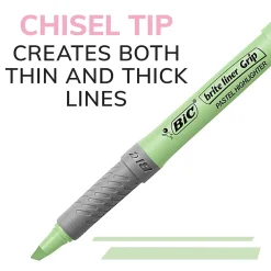 BIC Brite Liner Stick Highlighter with Grip, Chisel Tip, Assorted Pastel Colors, 6/Pack (GBLDP61-AST )