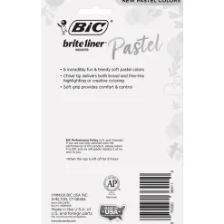 BIC Brite Liner Stick Highlighter with Grip, Chisel Tip, Assorted Pastel Colors, 6/Pack (GBLDP61-AST )