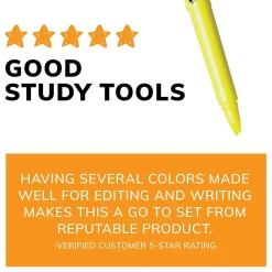 BIC Brite Liner Stick Highlighters, Chisel, Assorted, 5/Pack (BLP51W-AST)