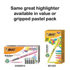 BIC Brite Liner Stick Highlighters, Chisel Tip, Assorted Colors, Dozen (BL11-AST)