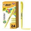 BIC Brite Liner Stick Highlighter, Chisel Tip, Yellow, 24/Pack (BL241YEL)