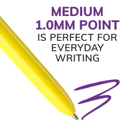 BIC 4-Color Retractable Ballpoint Pen, Medium Point, Assorted Inks, 3/Pack (MMXP31-AST)