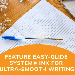 BIC Cristal Ballpoint Pens, Medium Point, Blue Ink, Dozen (10126/MS11BL)