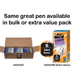 BIC Cristal Ballpoint Pens, Medium Point, Blue Ink, Dozen (10126/MS11BL)