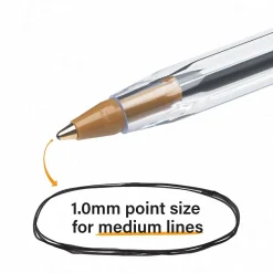 BIC Cristal Ballpoint Pens, Medium Point, Red Ink, Dozen (10128/MS11RD)