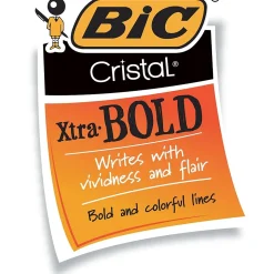 BIC Cristal Ballpoint Stick Pens, Bold Point, Black Ink, 24/Box (MSBP241-BLK)