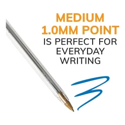 BIC Cristal Xtra Smooth Ballpoint Pen, Medium Point, Blue Ink, 500/Pack (MS500E-BLU)